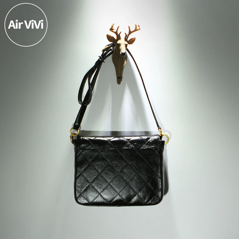 

Airvivi Genuine Leather Crossbody Bag Women's Top Layer Cowhide Diamond Lattice Chain oulder Bag Soft Korean Sle Buet Bag