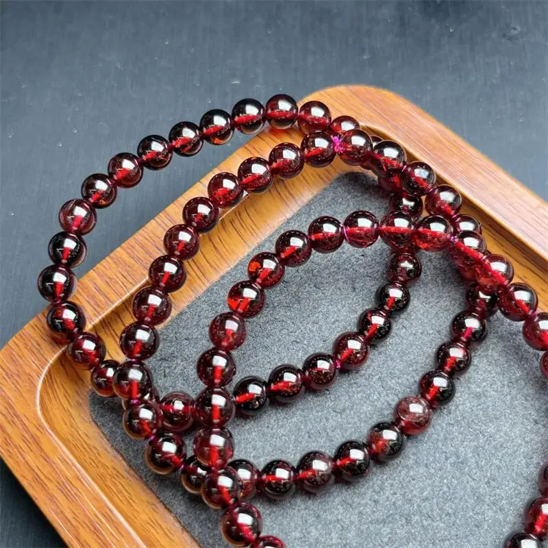 7MM Natural Fanta Garnet Bracelet Fashion Reiki Gemstone Round Beads Bracelets Jewelry Couple Gift 1PCS