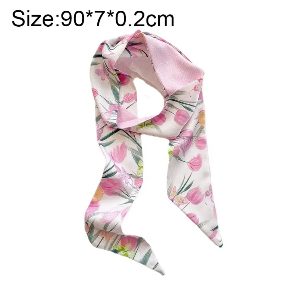 Retro floral bandana fita pintura a óleo fita de cabelo cachecol estilo chinês lenços