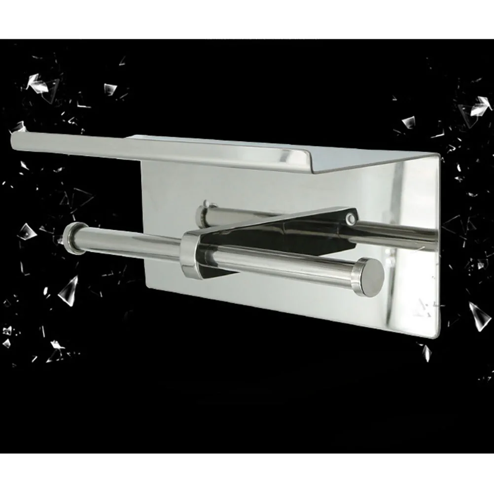 

Stainless Steel Toilet Paper Holder Wall Mounted Bathroom Tissue Tissue Paper Holder Rack Shelf Storage