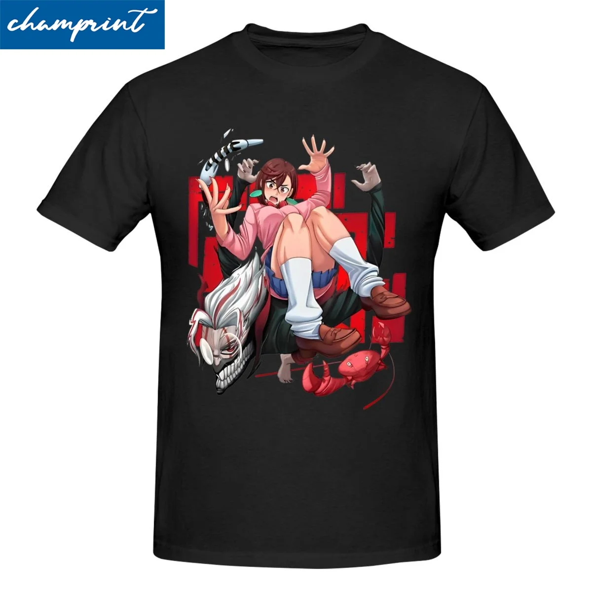 Dandadan Momo And Okarun T-Shirt Men Cotton Clothes Novelty Anime Manga Round Neck Short Sleeve