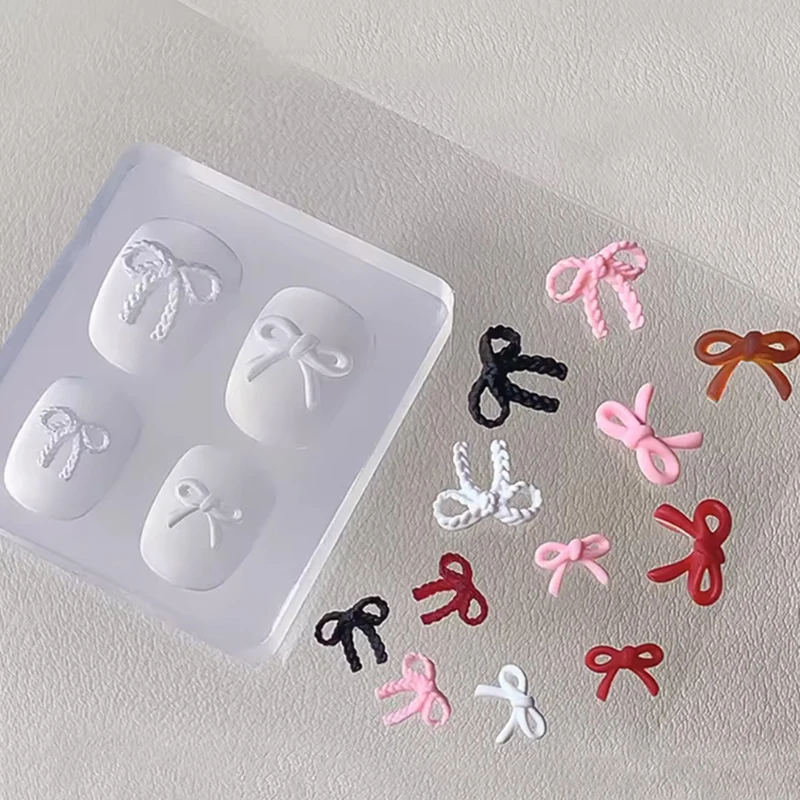 French Bow Silicone Molds For Nail Charms Carving Stamp Mould For Nail Art Decoration Nails Accessories DIY