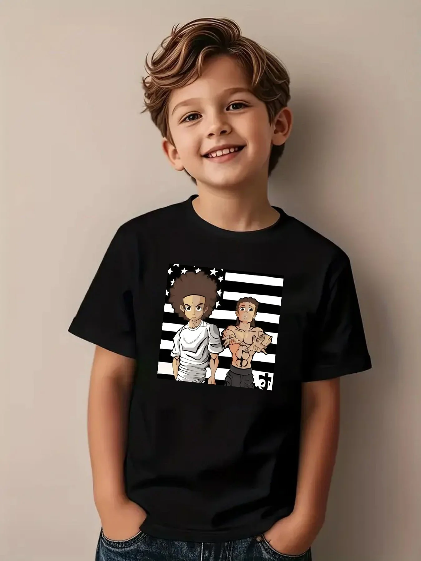 T Shirt Kids Summer White Tops Children Fashion Casual T-shirt Rock Anthem Childrens Tshirt