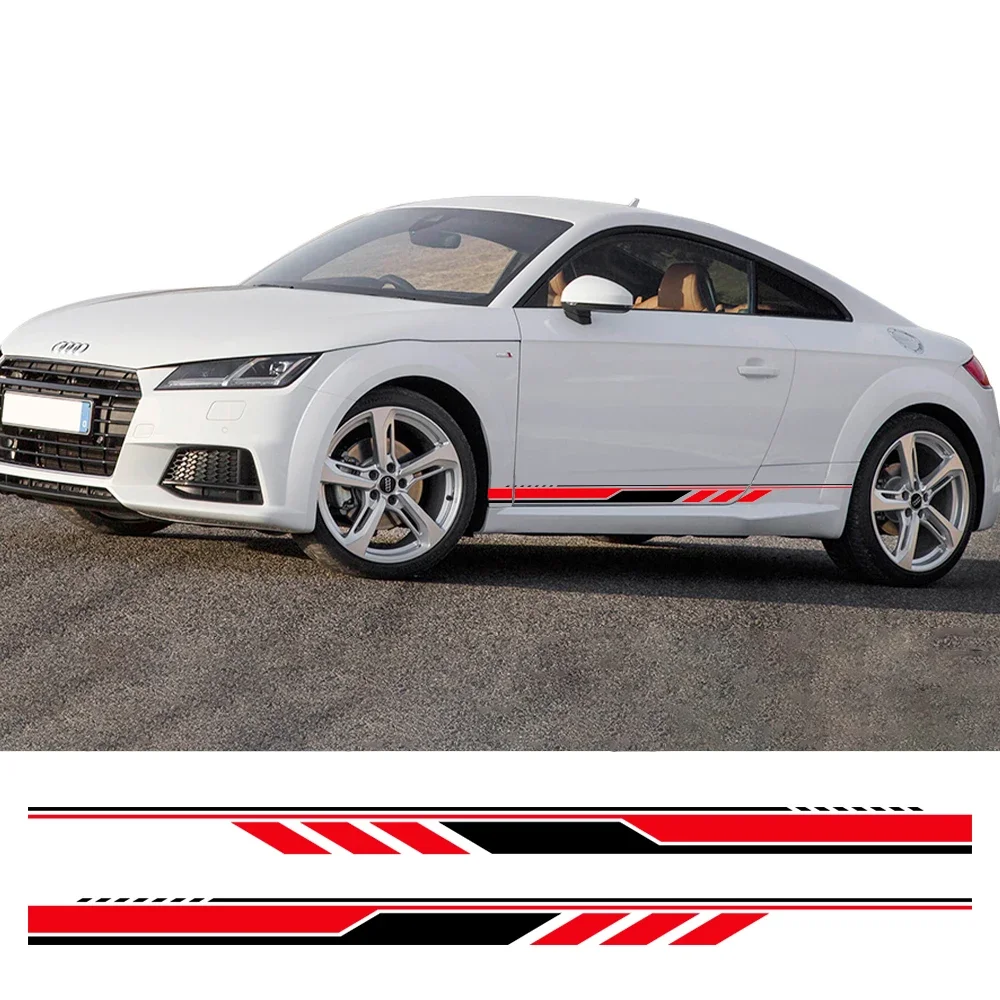 مقاوم للماء سيارة الجانب الباب ملصق شريط شارات الفينيل الزخارف اكسسوارات السيارات لأودي TT 8N MK1 MK2 8J كوبيه MK3 8S رودستر TFSI