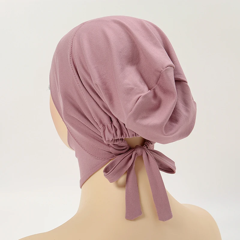 Fashion Solid Inner Cap Hijab Women Soft Underscarf Hijab Undercap Scarf Turban Hat Islamic Hijabs Ready To Wear Headcover