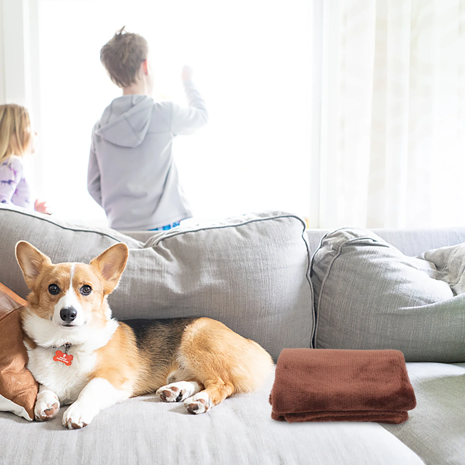 

Flannel Fleece Pet Blanket Coffee Color Extra Warm Lightweight Solid Color Bedding For Small Pets Dogs Cats