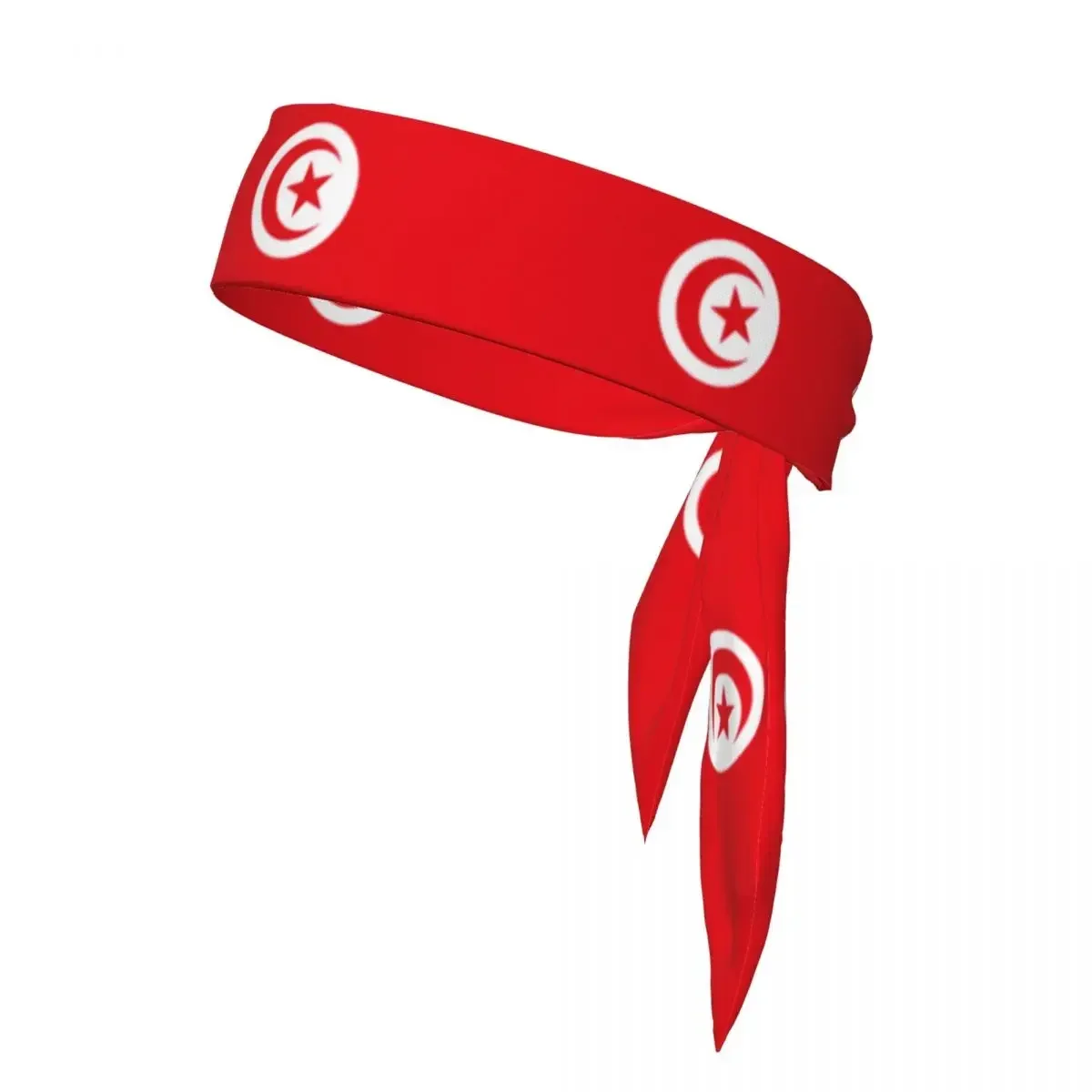 

Tunsia Flag Head Tie Sports Headband Athlete Sweatbands Head Wrap For Working Out Running Yoga