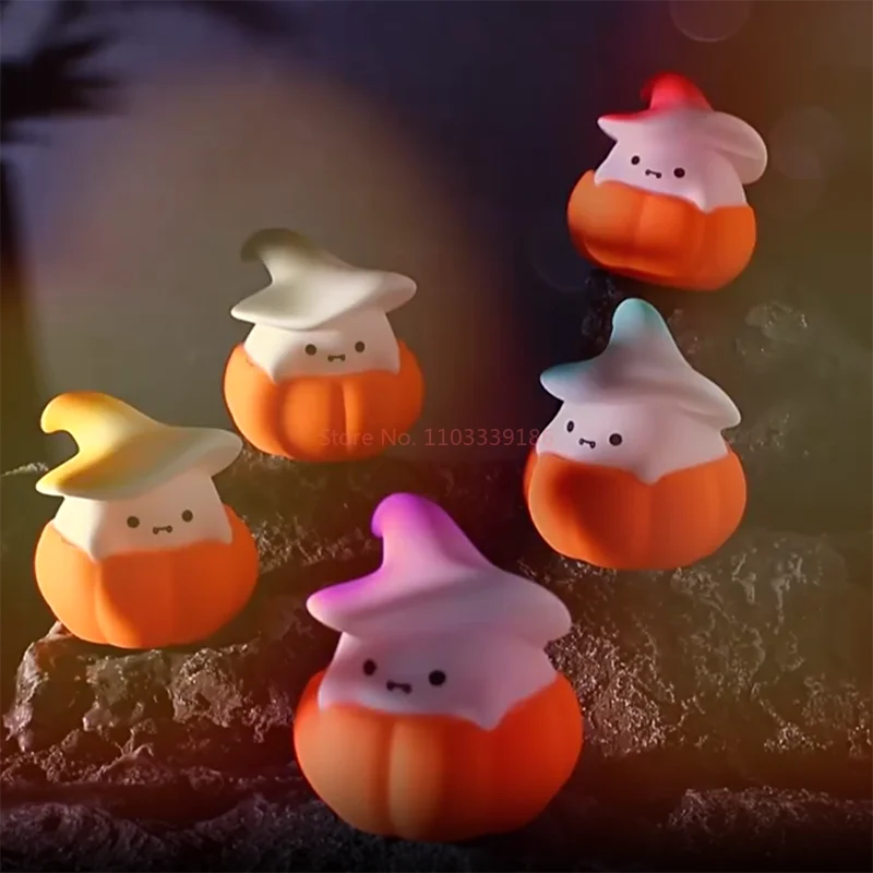 Ghost Pumpkin Night Light Halloween Gift Silicone Clapping Lamp Usb Charging Three-Level Adjustable Atmosphere Decorative Toy