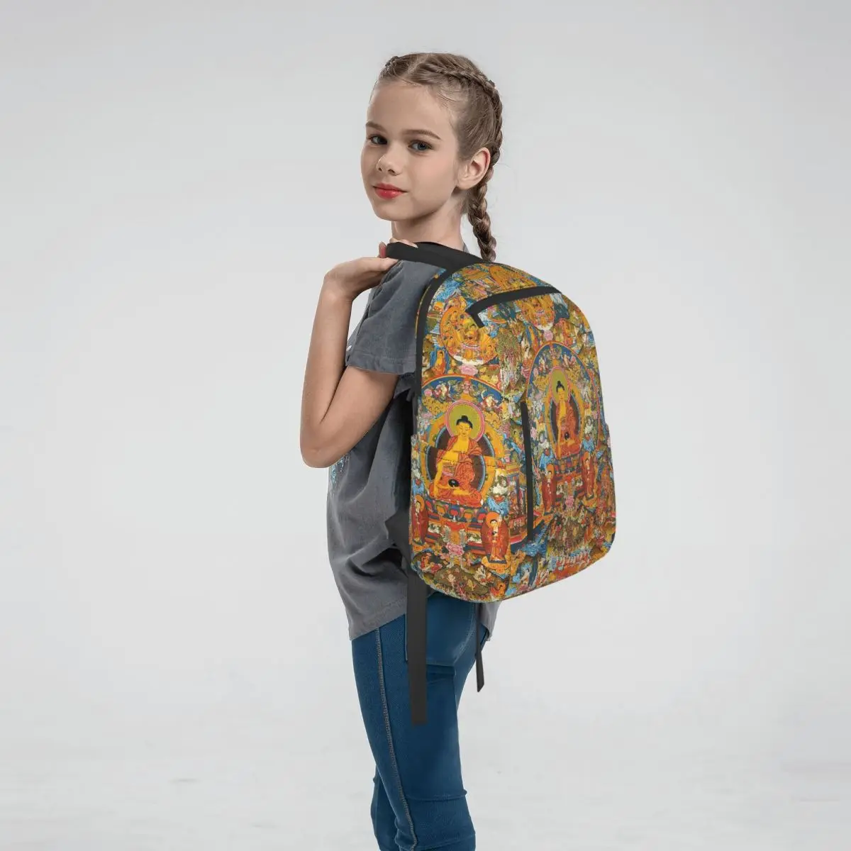 Tantric Buddhist Deity Buddhism God Buddha Backpack Large Capacity Boys Girls BookBag School Bag Shoulder Bags for Men Women