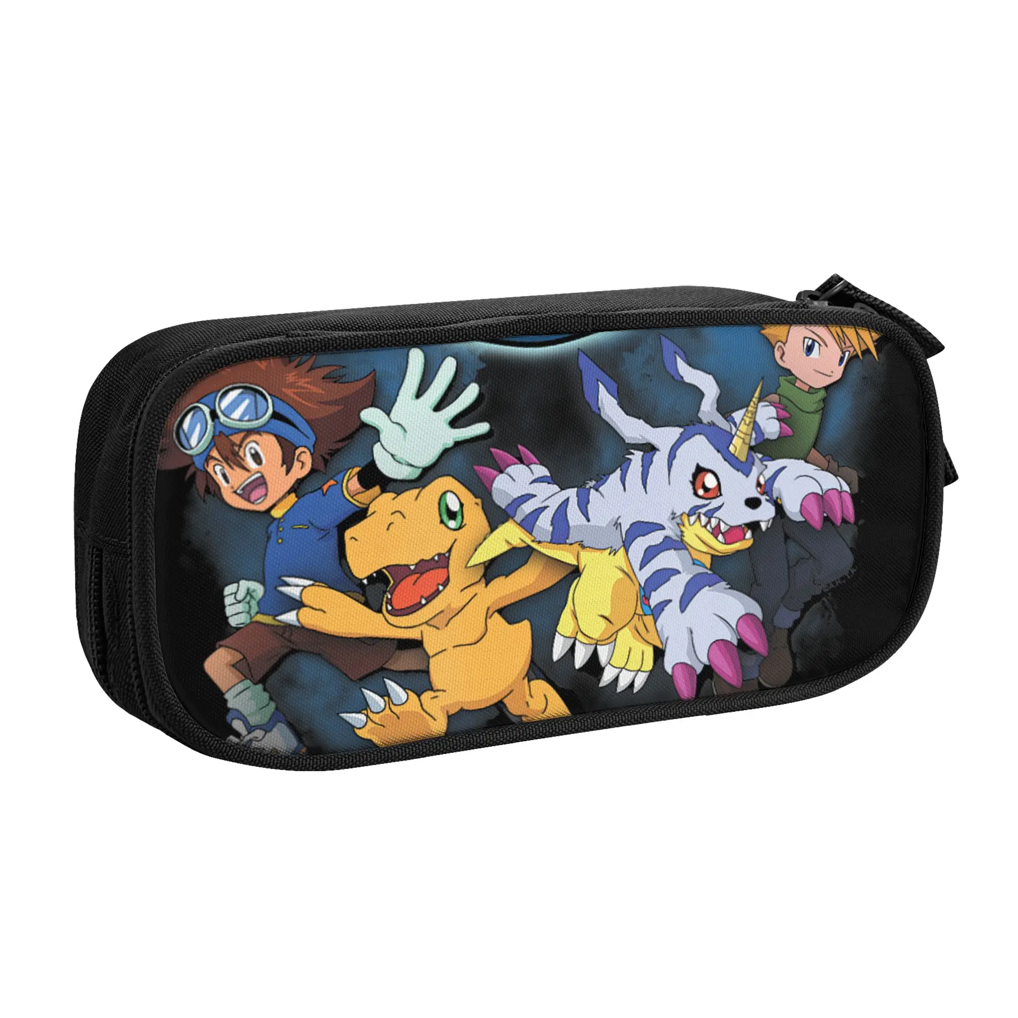 Large Capacity Bags for Child Cartoon Digimon Greymon and Garurumon Lightning Digital Monsters  Handheld Study Bag