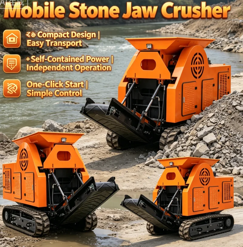 Customized YG-430 Crawler Jaw Crusher Rock Crushing Concrete Powder Mini Stone Rock Crushing Machine For Sale