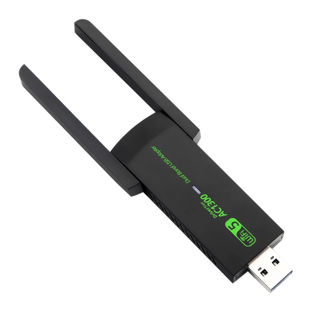 1300Mbps USB WiFi Adapter Dual Band 2.4G 5GHz Wireless Dongle Signal Receiver AP Mode For PC/Laptop Win7/10/11 Driver Free