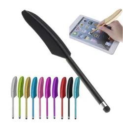 1Pc Electroplated Feather Plastic Touch Pen for IPad for Samsung Mobile Phone Tablet Stylus Pen Touchscreen Pen Office Supplies