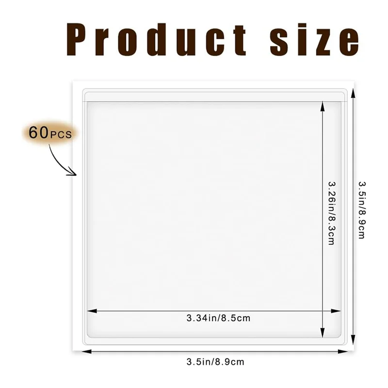 AT93-60 Pack Index Card Pockets Clear Label Pockets Index For Organizing And Protecting For Note Cards And Library Cards