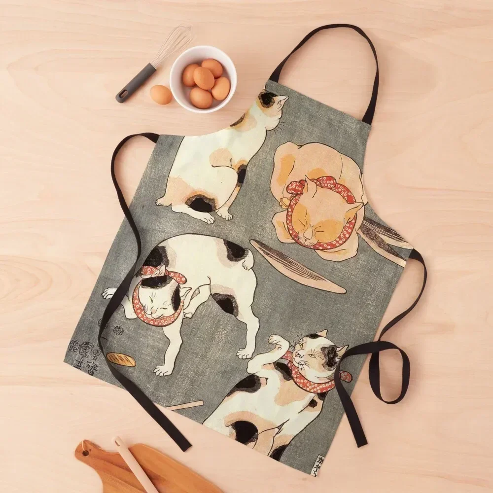 고양이 프린트 주방 앞치마 이미지