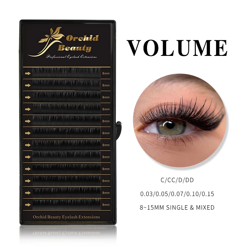 Orchid Beauty Silk Mink Individual Eyelash Extension 100% Handmade Lashes Extension Heat Resistant Silk Korea Eyelash Extension