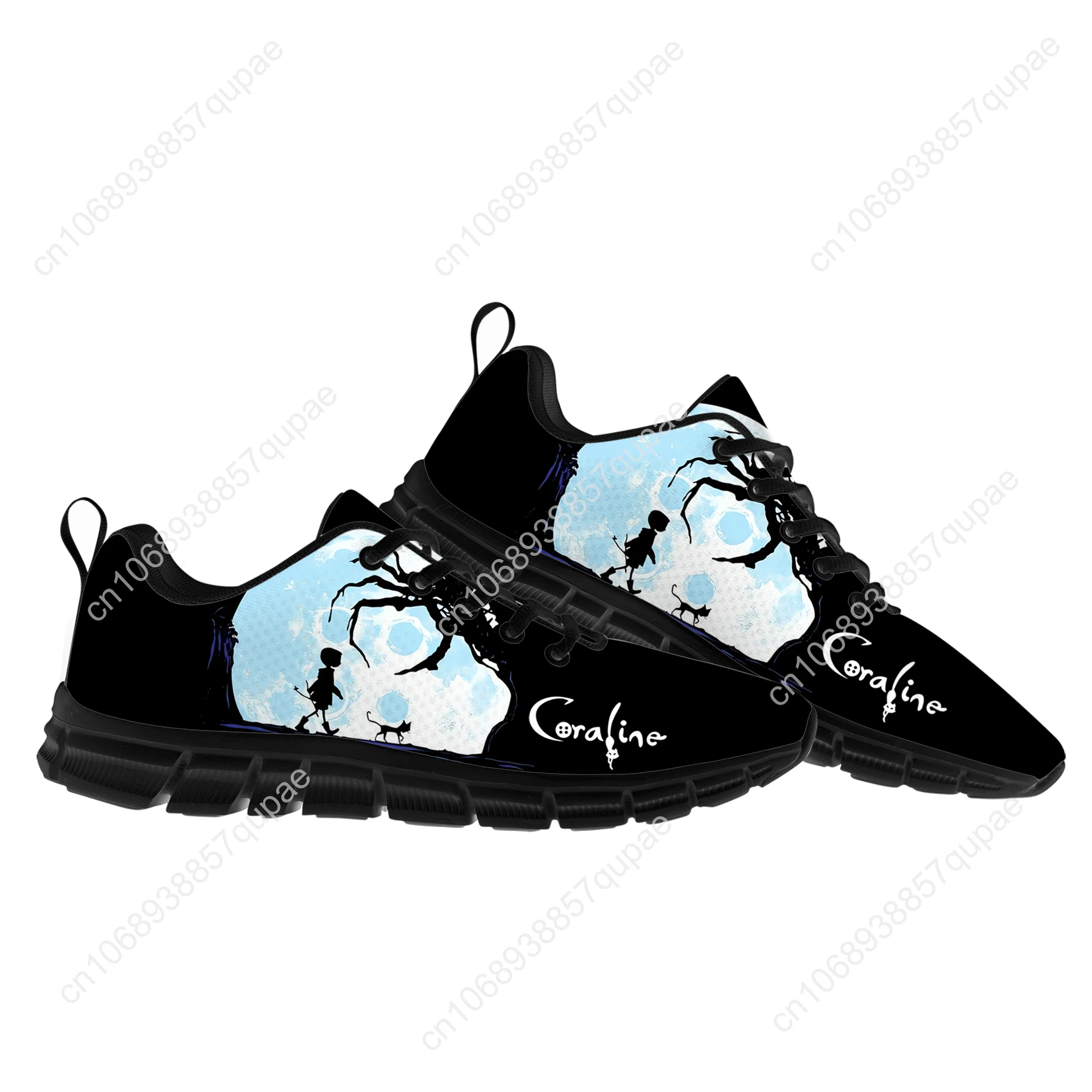 Coraline The Secret Door Cartoon Sports Shoes Fashion Mens Women Teenager Sneakers Casual Custom High Quality Couple Shoes Black