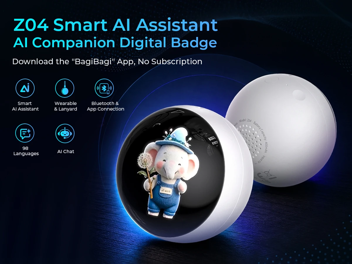ZNP Smart AI Assistant Voice Translator 98 Languages Real Time AI Dialogue Screen Display Meeting Summaries Travel Study Z04