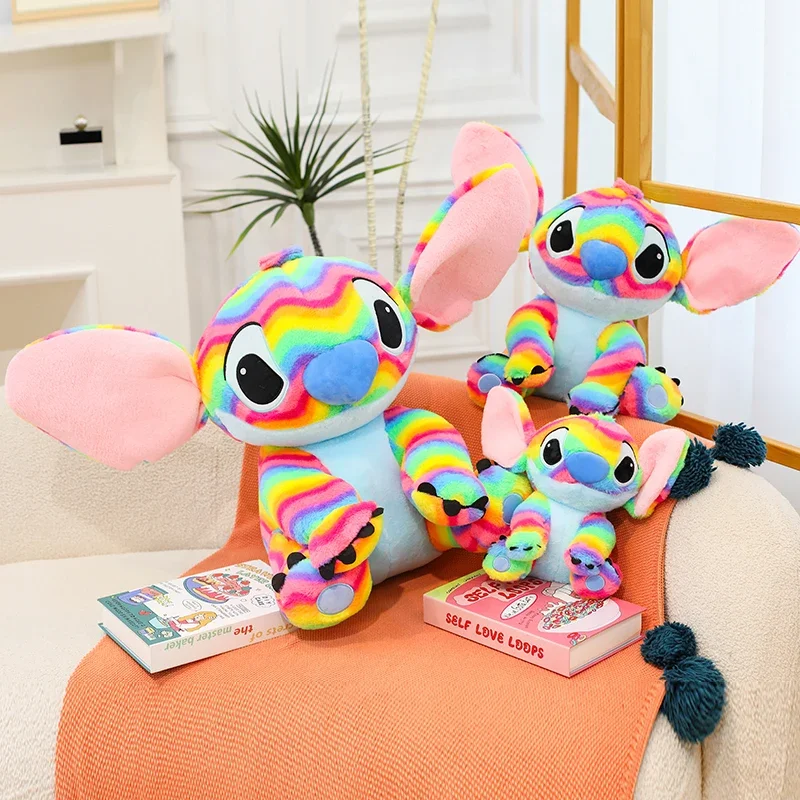 

30-65 см Disney Lilo & Stitch плюшевые игрушки Kawaii аниме мультфильм плюшевые куклы Радужные стежки подушки детский подарок на день рождения