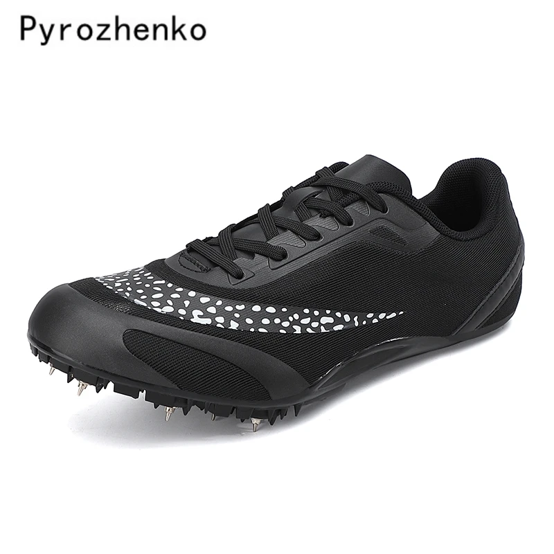 Zapatos de pista con punta para hombre, zapatillas de deporte para correr, con cordones, suaves, ligeras, para carreras, salto profesional