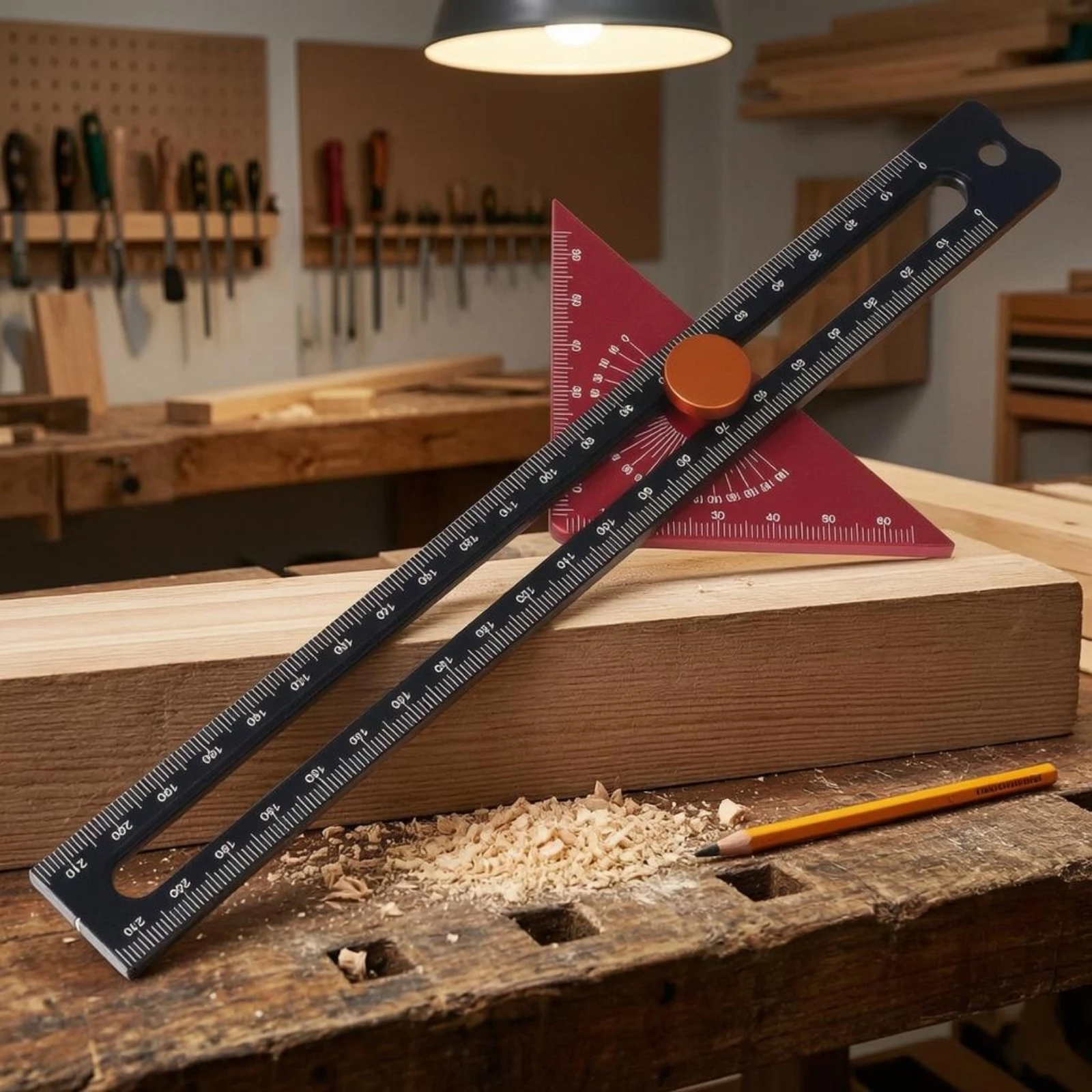 Adjustable Scribing Ruler Engraved Markings Triangular Marking Ruler Measuring Tool Precision Laser-Etched Scale - view 5