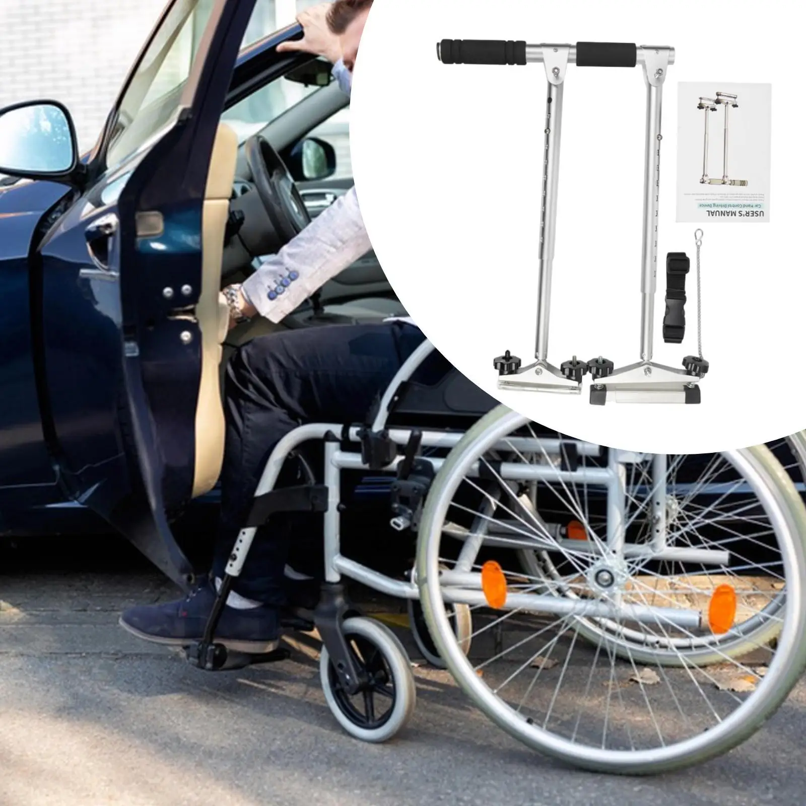 

Car Hand Controls Device for Disabled Drivers Replace Parts Accessory Driving Aids Hand Controlled Brake Pedals for SUV Van