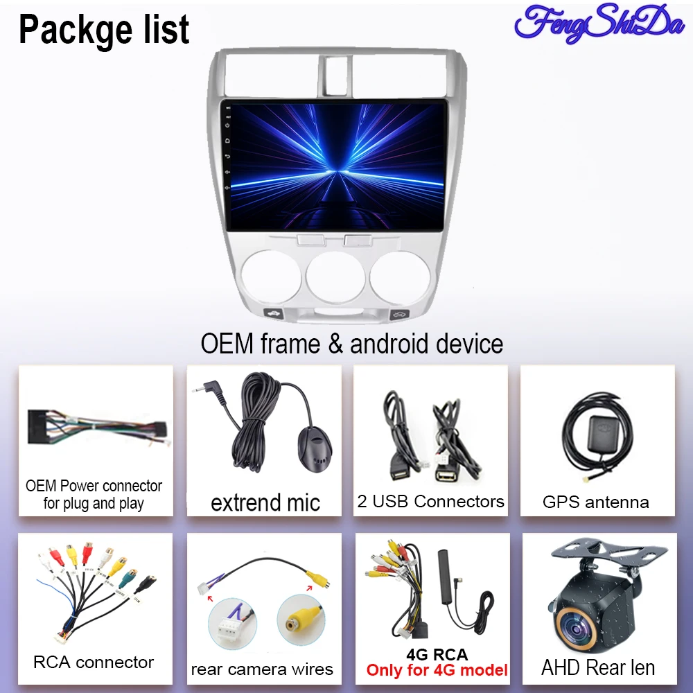 أندرويد 15 Carplay السيارات لتحديد المواقع لهوندا سيتي 2008 2009 2010 - 2014 راديو السيارة DSP الوسائط المتعددة رئيس وحدة مشغل ستيريو فيديو WIFI + 5G