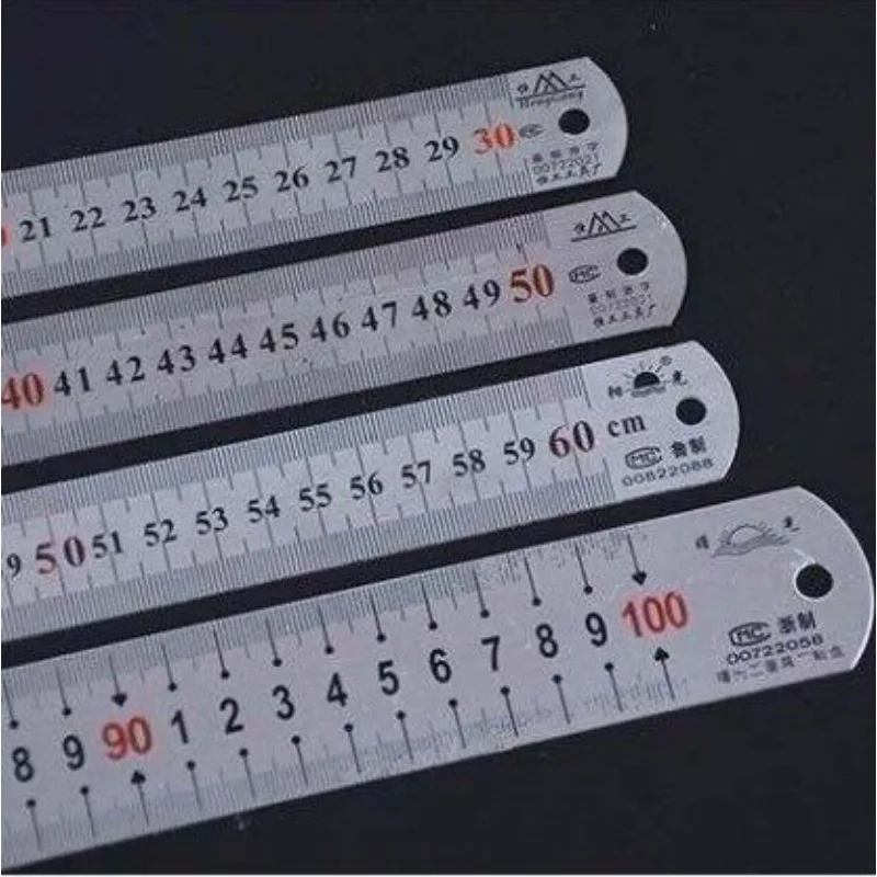 New 1m Stainless Steel Straight Ruler Digital Display Vertical Flat Ruler Simple Design For Woodworking Laboratory Carpentry