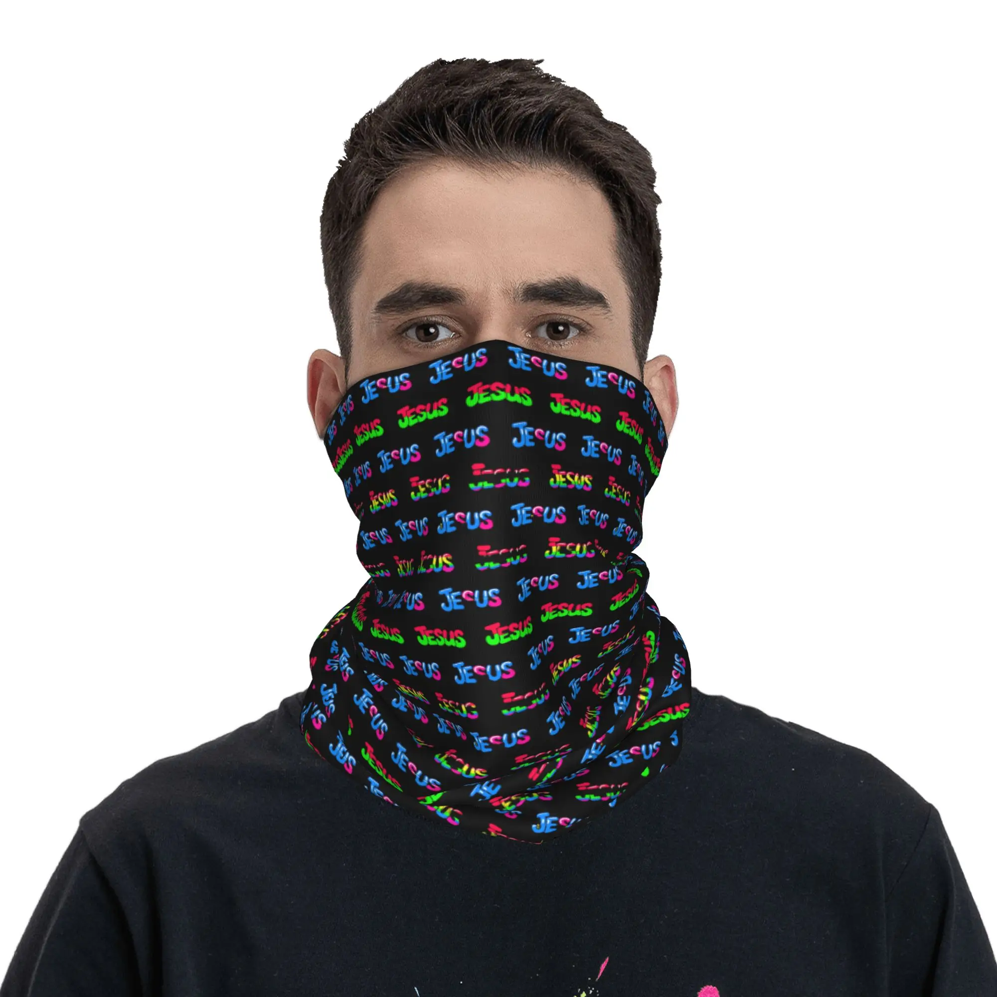

Christ Religion Multicolor Jesus Winter Headband Neck Warmer Ski Camping Tube Scarf Christ Religion Face Bandana Gaiter