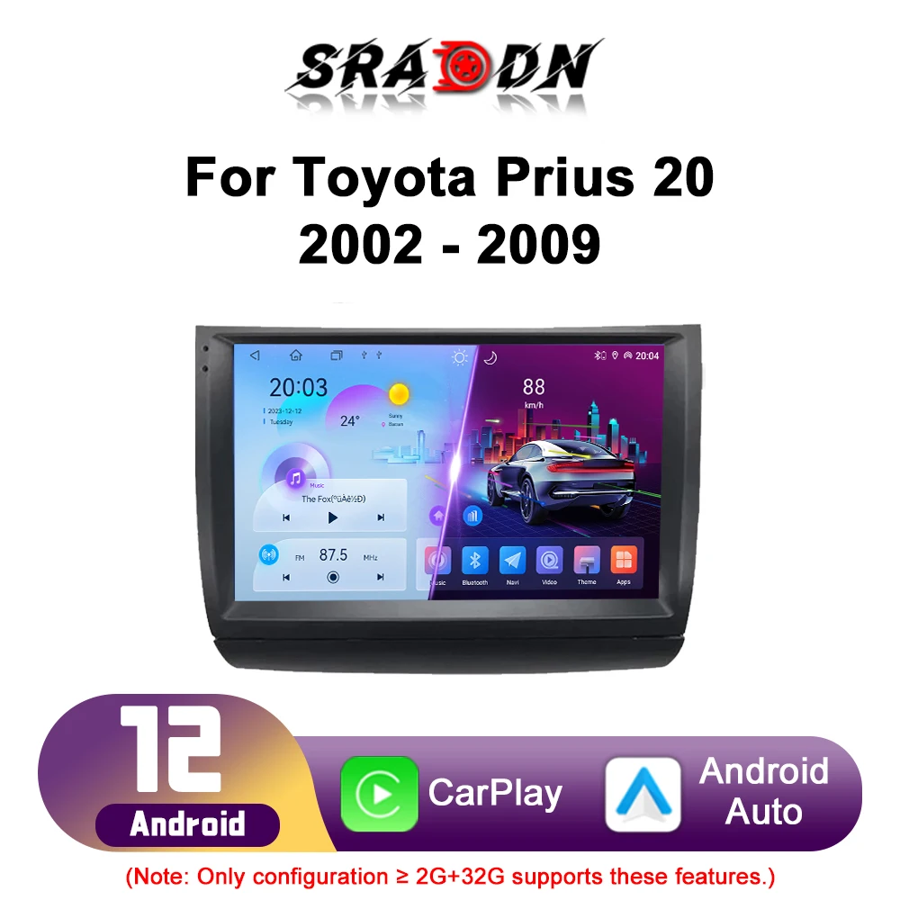 

For Toyota Prius 20 2002 - 2009 Car Radio Android Automotive Multimedia Player Navigation GPS Carplay Touch Screen Auto Stereo