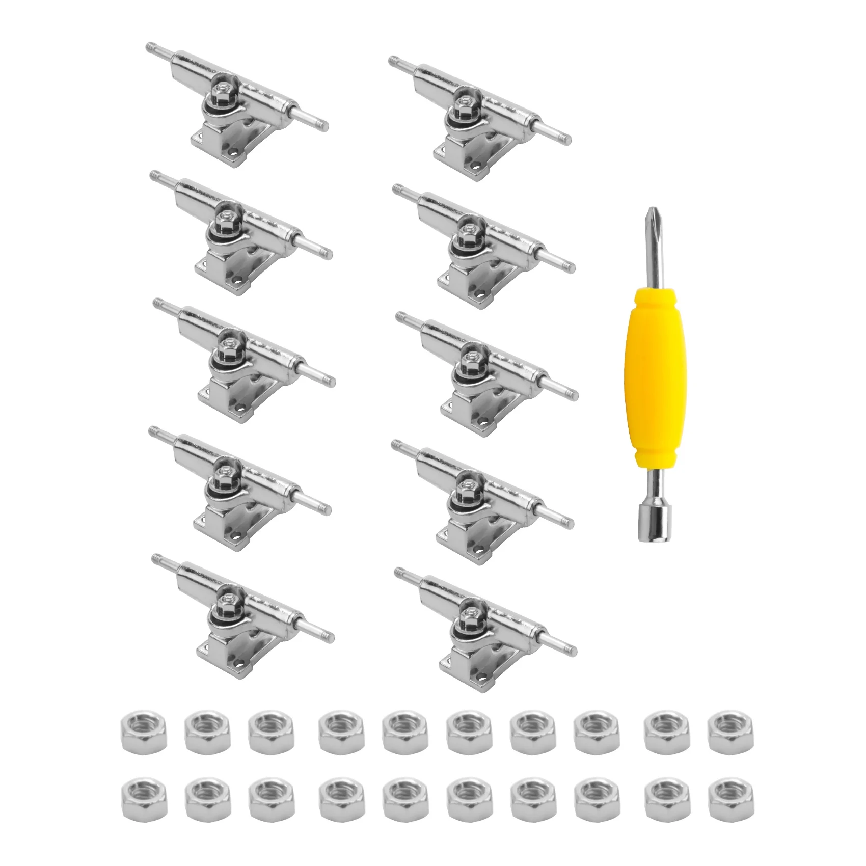 10 Uds. De camiones con diapasón de 29mm, cubierta de monopatín para dedo con tuercas con llave, destornillador para patinetas de dedo