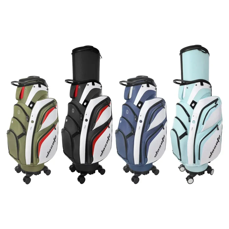 Custom Logo Golf Cart Bag Lightweight Waterproof Large Capacity with Retractable Wheels Rotating Base Portable Travel Golfing