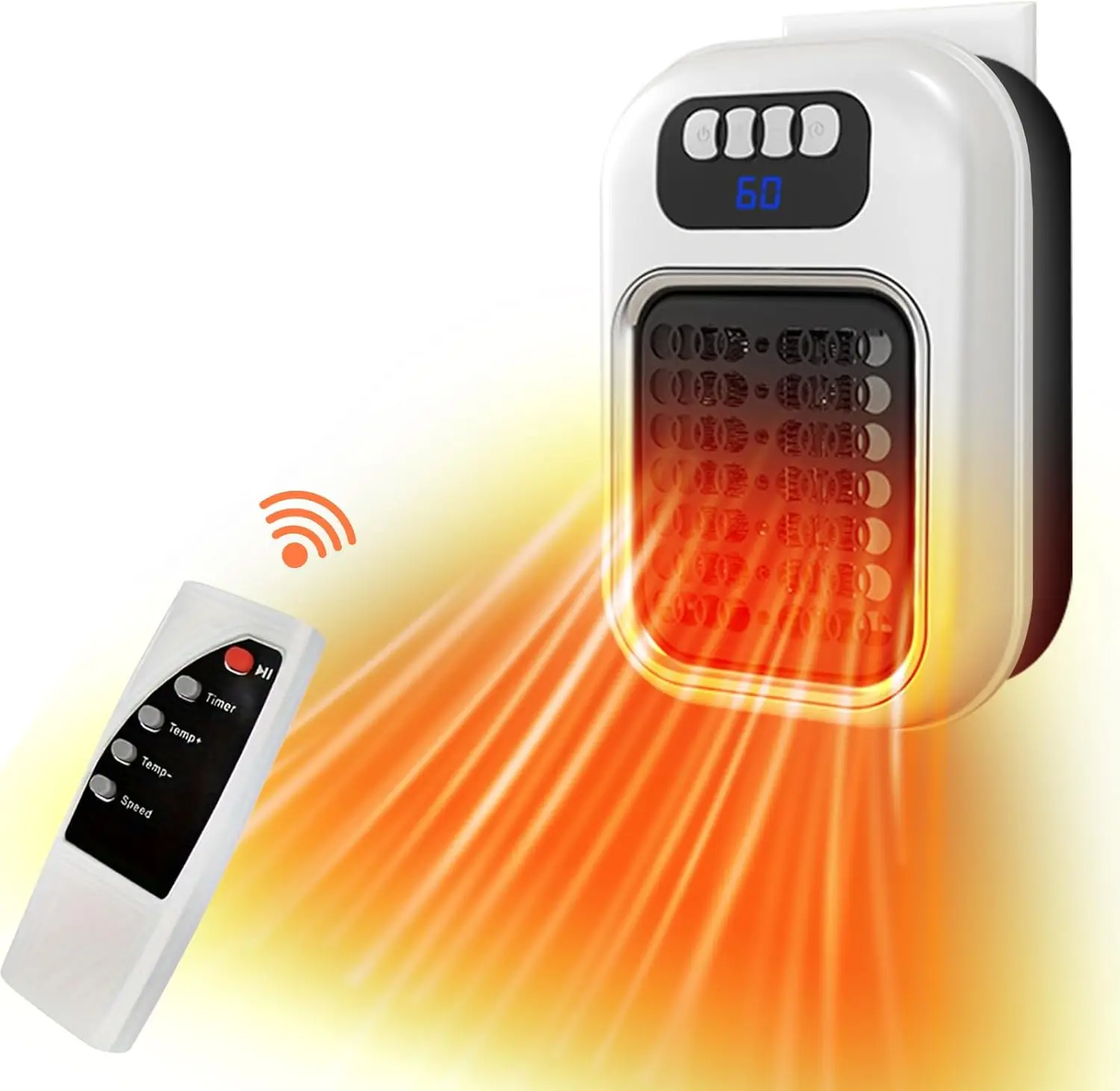 سخان مساحة جديد بقدرة 370 وات 2025، سخان كهربائي مثبت على الحائط، شاشة عرض LED، ترموستات قابل للتعديل