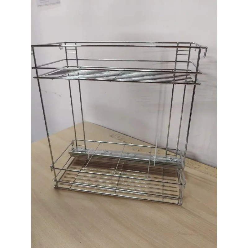 Kitchen drawer side hanging folding wire household storage basket pull out drawer wire basket