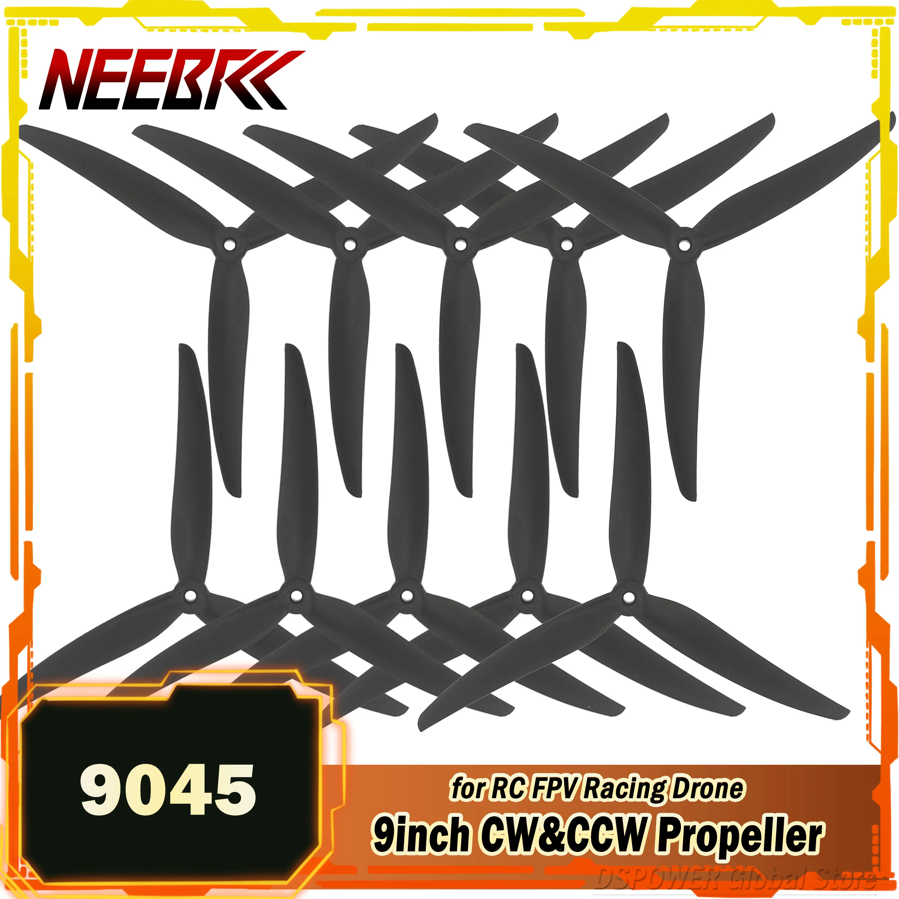 

10pairs NEEBRC 9045 3-Blade Propellers 9X4.5X3 Low Noise CW CCW Blade for RC FPV Racing Drone Quadcopter Mark4 3212 Motor Part