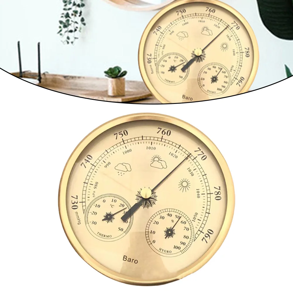 Mechanical 130mm Weather Instrument Set Featuring Temperature Humidity And Barometric Pressure Measurement Functions