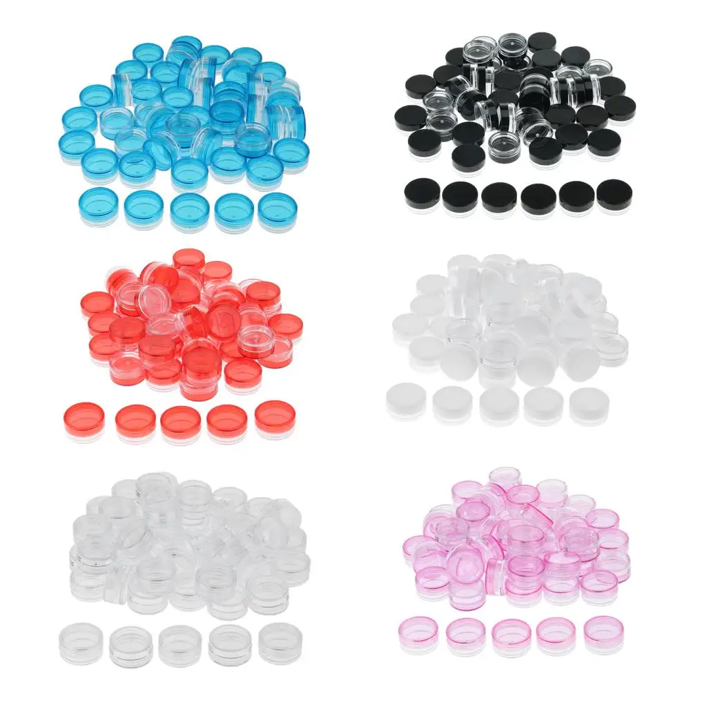 50 Pieces 3g Cosmetic Empty Container Plastic Jars Bottle for , Eye Shadow,