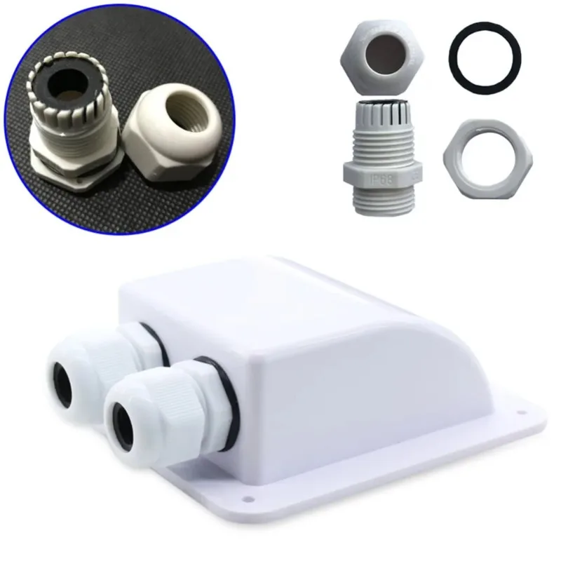 LEADER SOLAR ABS Solar Weatherproof ABS Solar Double Cable Entry Gland for All Cable Types 2mm2 To 6mm2 for Solar Project on RV.