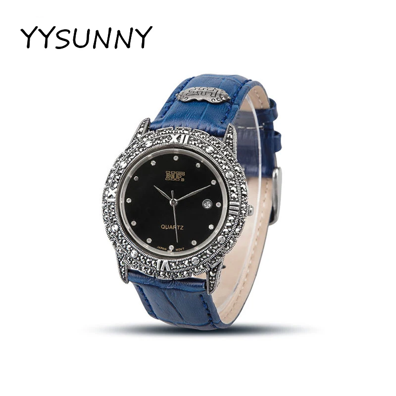 

YYSUNNY Retro Ladies Quartz Wristwatches Vintage Cowhide Strap Double Dial Watches for Women Qualities Fashion Jeweley Gift