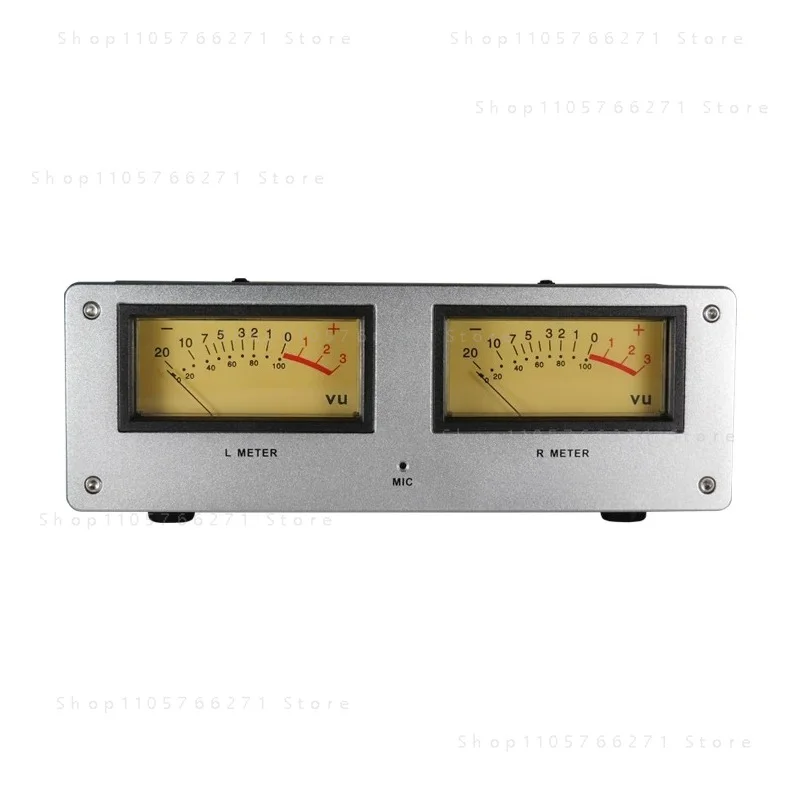 MIC-73 Voice Controlled Square VU Meter Head Level Meter Finished Machine Aluminum Alloy Panel LED Warm Backlight Wiring Free