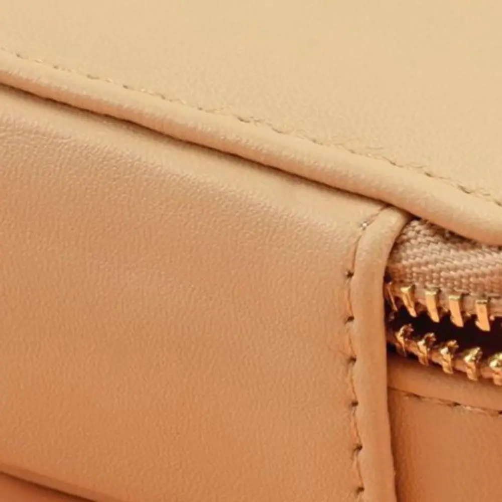 Vintage Mini Portable Jewelry Box Square Zipper Necklace Ring Case Jewelry Display Case PU Leather Earring Organizer Women