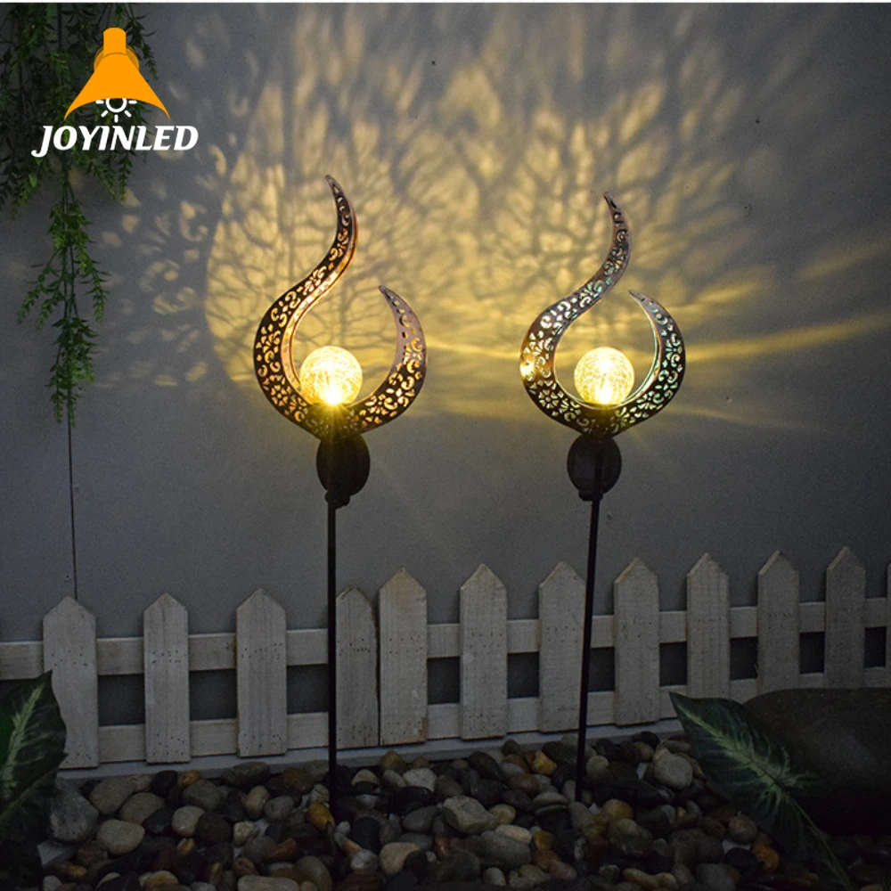 

Solar Lawn Lamp Flame Landscape Patio Decoration Outdoor Garden Light Iron Hollow Out Plug In Ground Vintage Gift