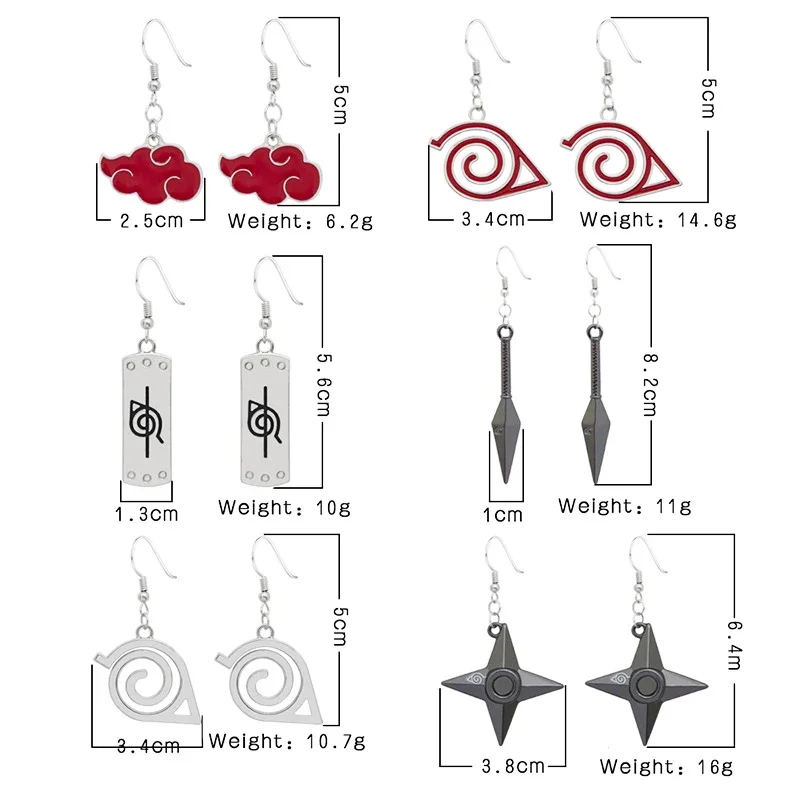 Anime Naruto Jewelry Earrings Drop Accessories Sharingan Akatsuki Cosplay Party Pendant Drop Earrings Toys for Women Men Gifts