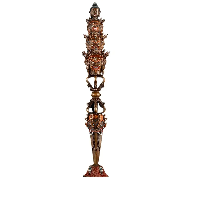 

Tabletop handicraft ornaments Nepalese copper carving painted desktop handicrafts