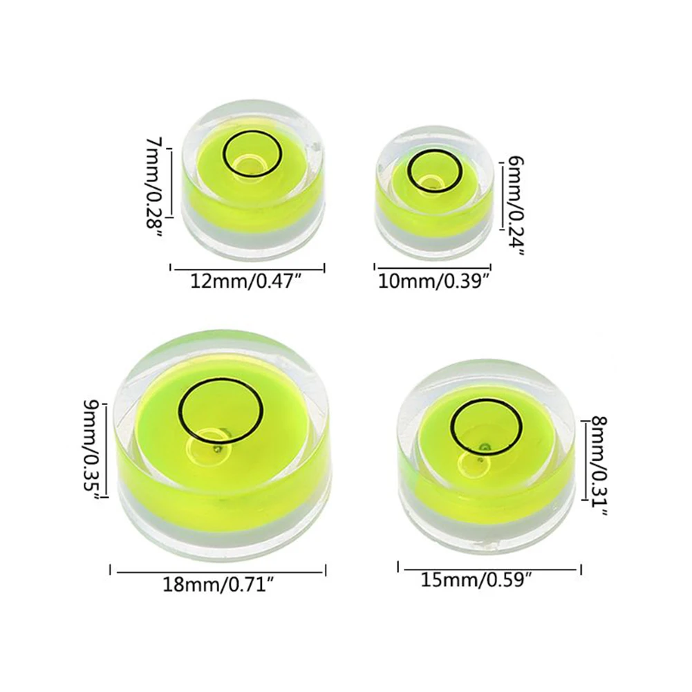 5PCS Round Bubble Spir It Level Green Nivel De Bolha Livella High Precision Measuring Horizontal DIY Small Home Measurement Tool