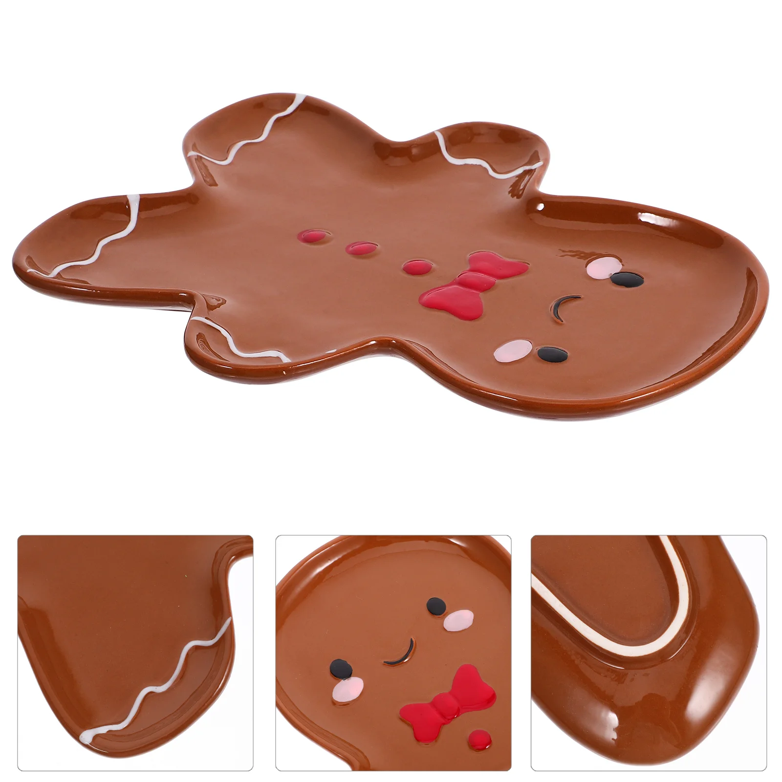 

Gingerbread Man Plate Serving Utensils Dessert Plates Party Favors Xmas Winter Supplies Snack Christmas Ceramics Platter Cookie