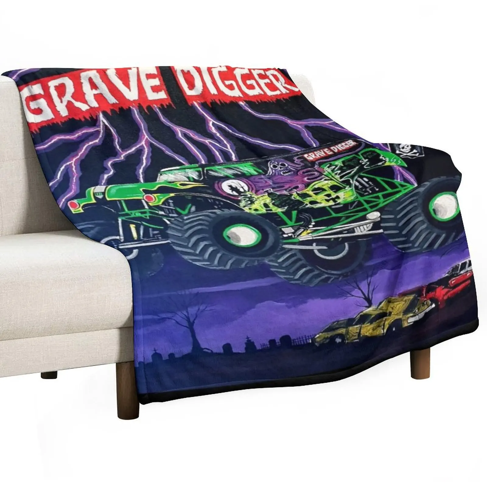 MONSTER TRUCK Throw Blanket Decorative Sofa Polar For Baby Multi-Purpose Blankets