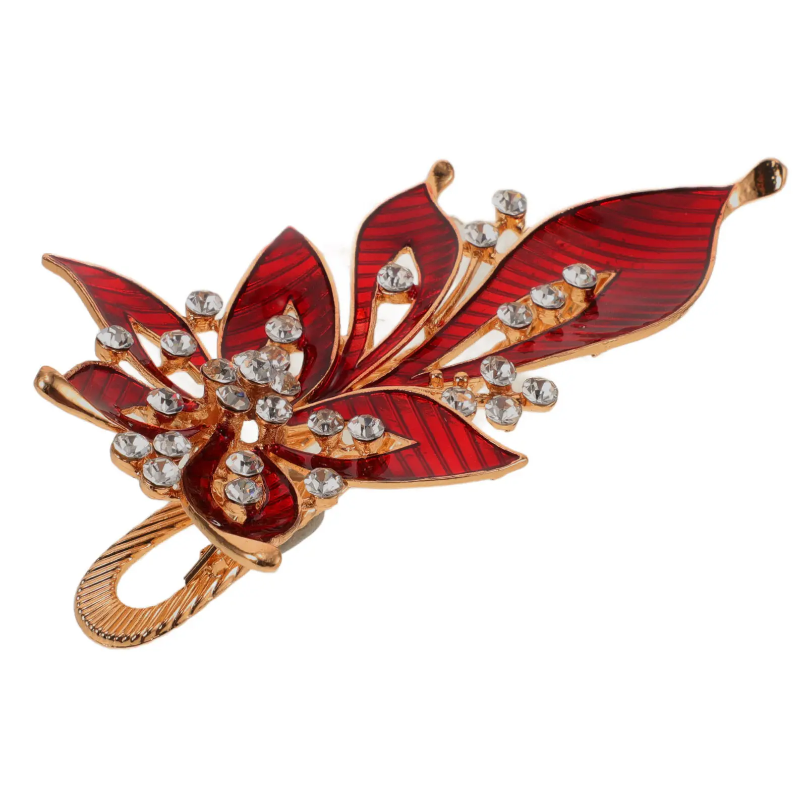 

Red Alloy Leaf Shape Rhinestone Hairpin For Women Elegant Hair Accessories Wedding Party Bridal Hair Styling Tool