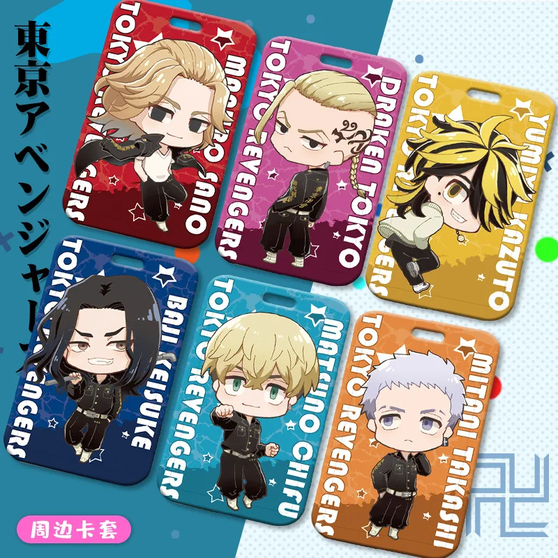 New Japanese anime card case sliding bus card, meal card and student ID card pendant