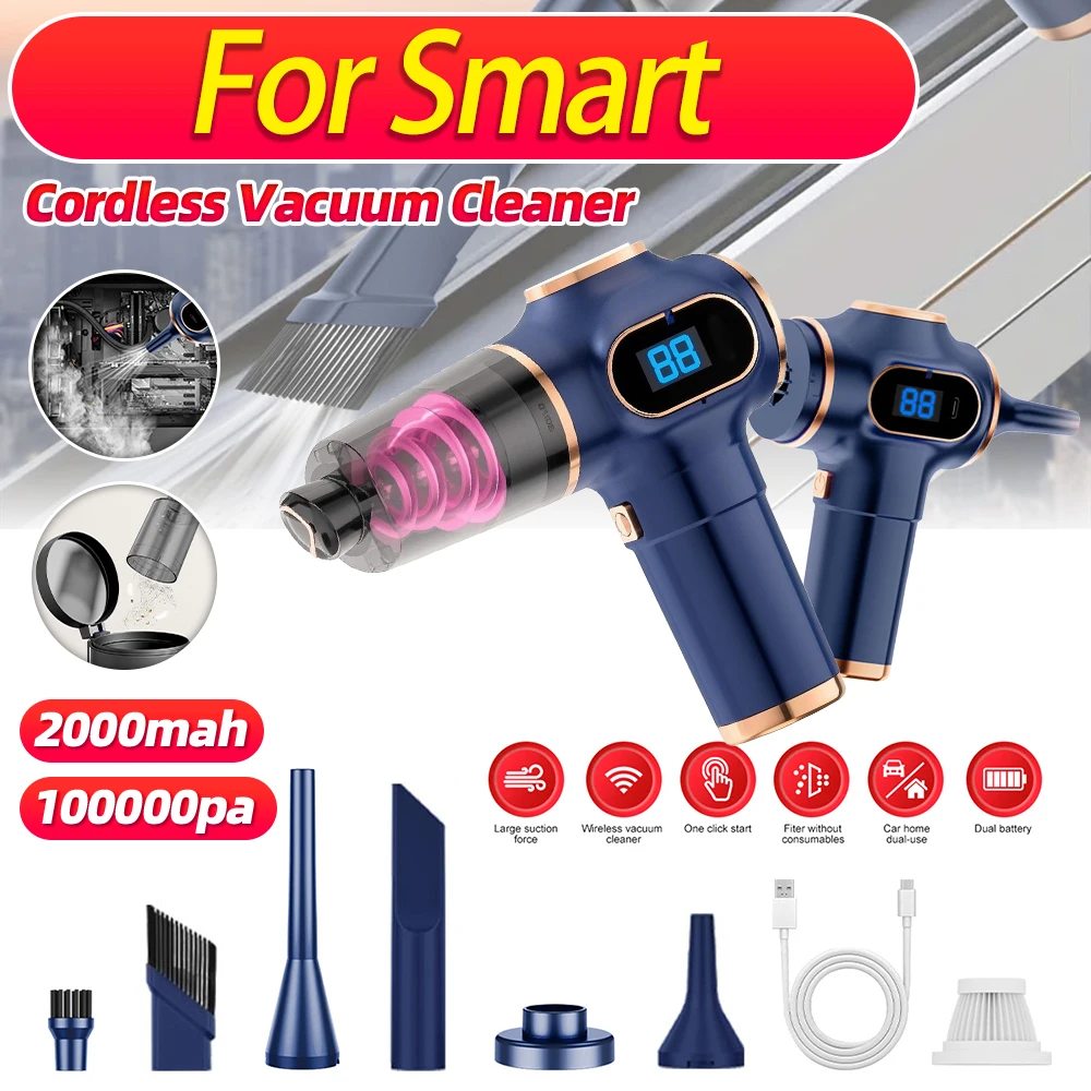 Upgrated Brushless Motor Car Vacuum Cleaner Auto Dirt Suction Wet Dry Dual-use Powerful Handheld Vacuum Cleaning For Smart